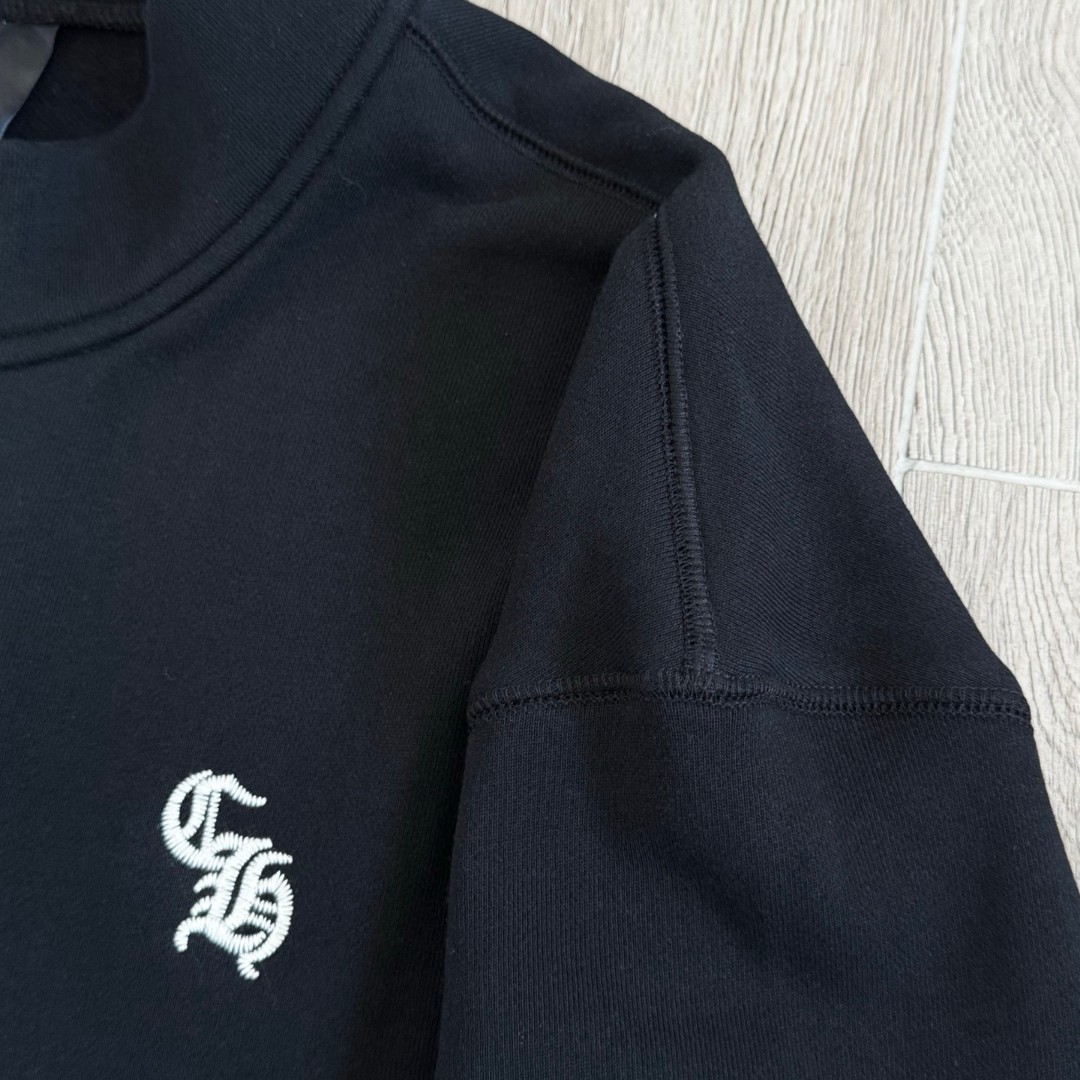 Chrome Hearts 克罗心 梵文刺绣 半拉链卫衣 外套 长袖 男女同款 黑色