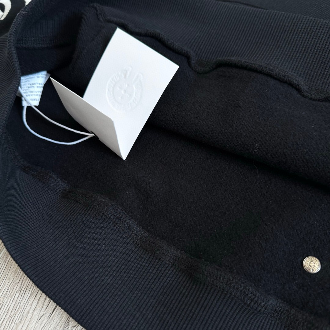 Chrome Hearts 克罗心 梵文刺绣 半拉链卫衣 外套 长袖 男女同款 黑色