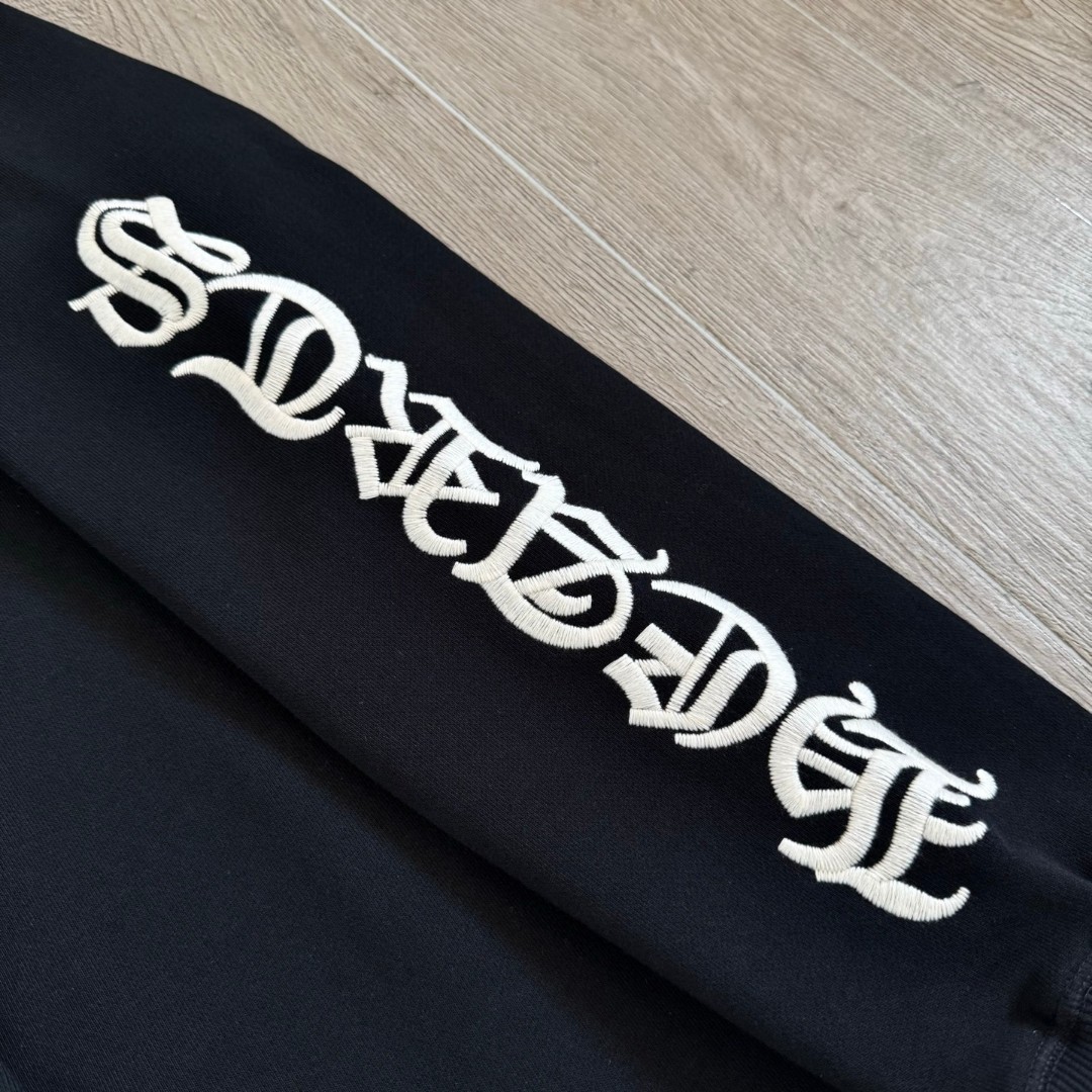 Chrome Hearts 克罗心 梵文刺绣 半拉链卫衣 外套 长袖 男女同款 黑色