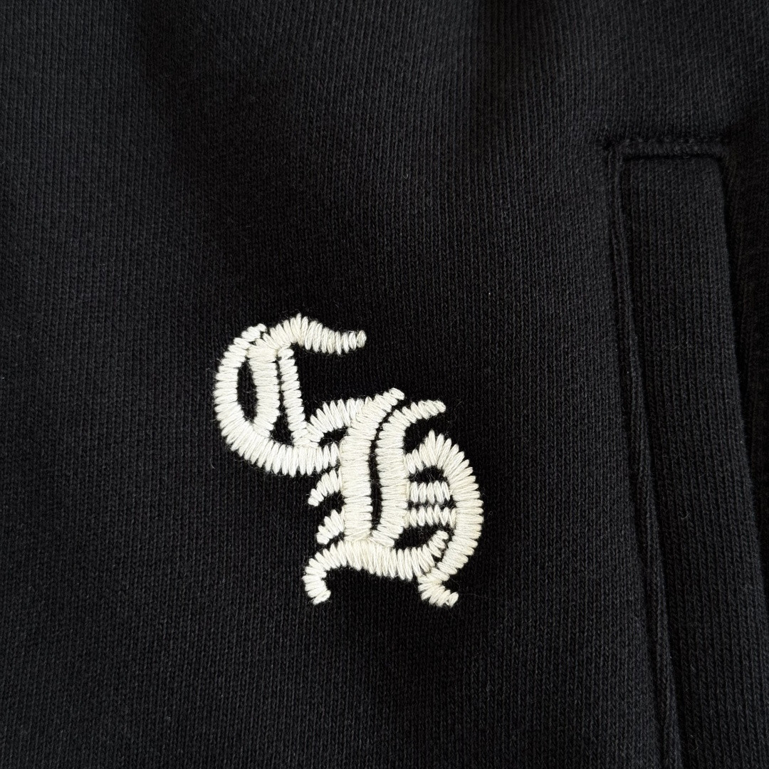 Chrome Hearts 克罗心 梵文字母松紧腰运动裤 卫裤 休闲裤 长裤 裤子 黑色 CH-2024-9998