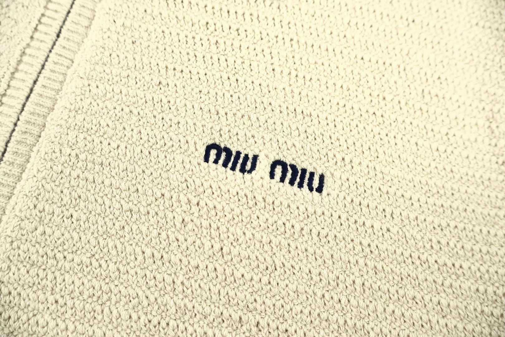 MIU MIU 缪缪 毛织拉链撞色外套 针织衫 毛衣 长袖 保暖 B0 MMF969-1616-F0018-S-OOO