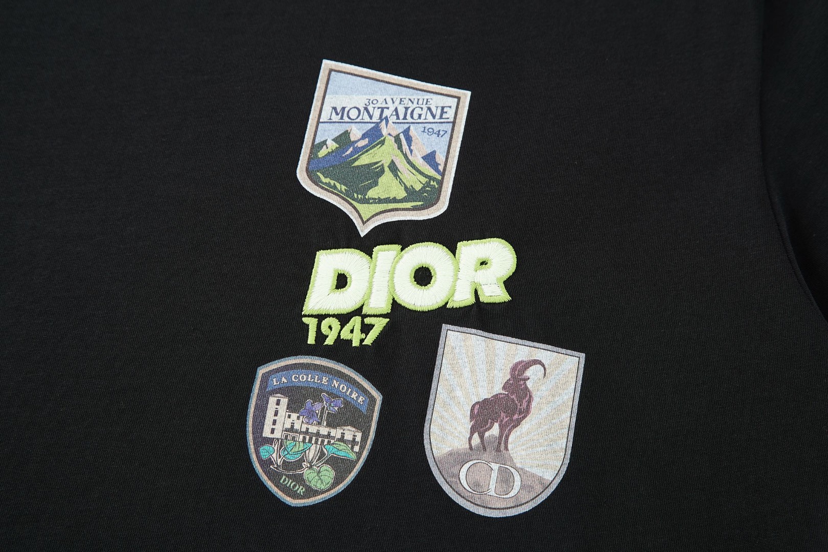 DIOR 迪奥 印花刺绣标识短袖 T恤 夏季 白色 黑色 A0 613J696E0677-C086