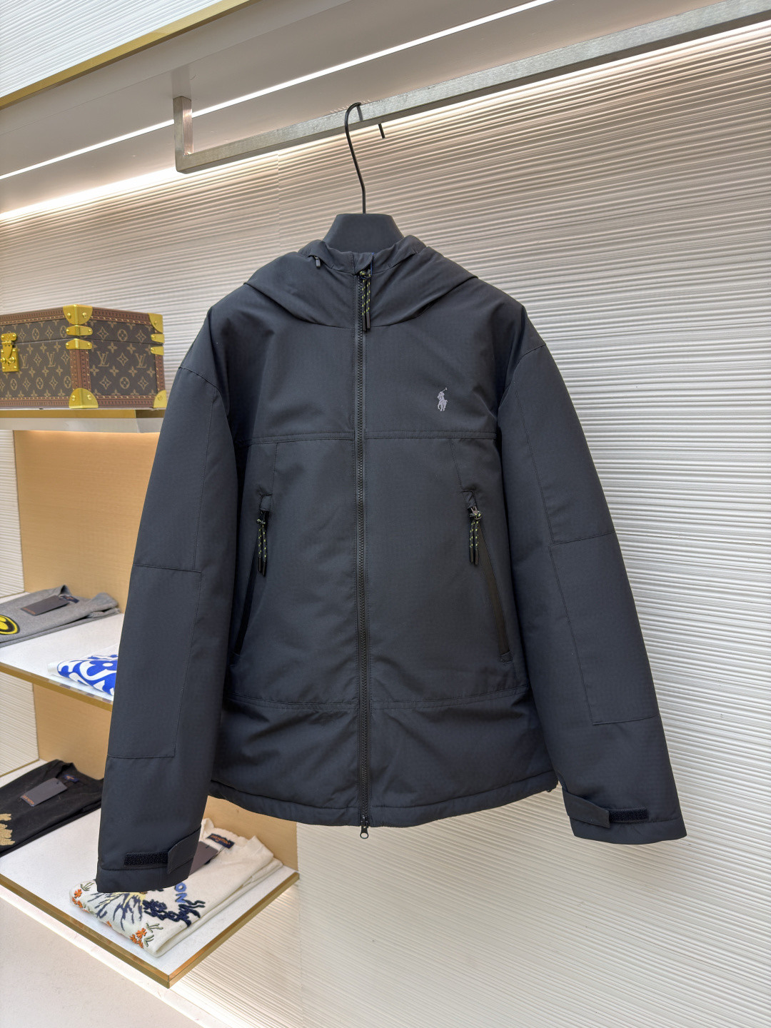 Ralph Lauren 拉夫劳伦 徽标连帽棉服 夹克 外套 保暖 长袖 米杏色 黑色 C0 710967882-002