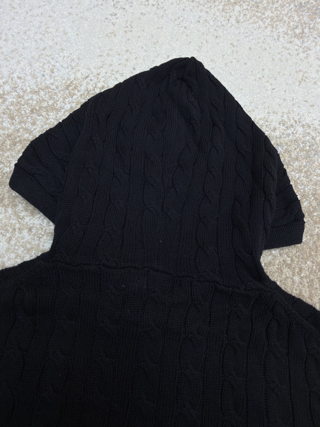 Ralph Lauren 拉夫劳伦 刺绣连帽绞花毛衣 针织衫 长袖 黑色 粉色 B0 211A90918-001