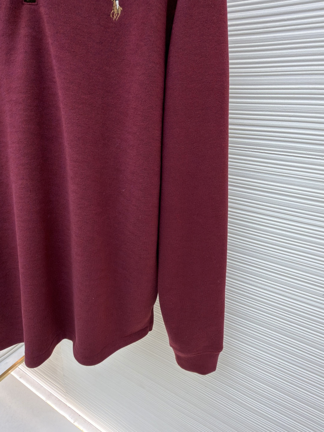 Ralph Lauren 拉夫劳伦 金色刺绣半拉链高领卫衣 外套 长袖 黑色 酒红色 B0 710981468-001