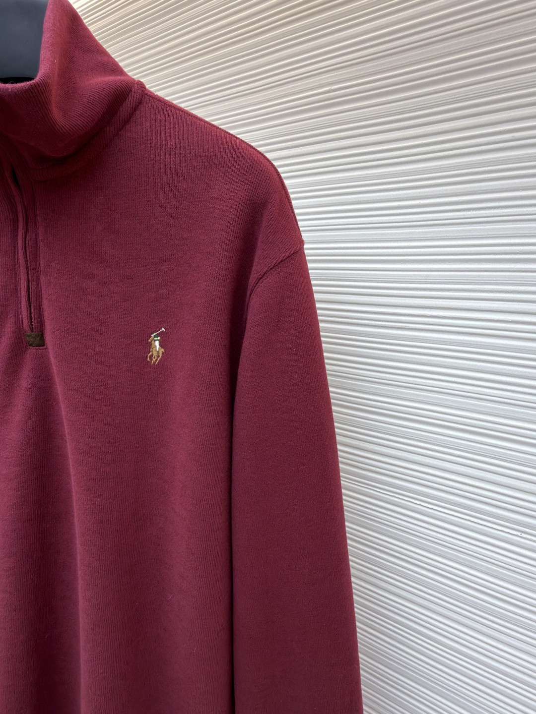 Ralph Lauren 拉夫劳伦 金色刺绣半拉链高领卫衣 外套 长袖 黑色 酒红色 B0 710981468-001