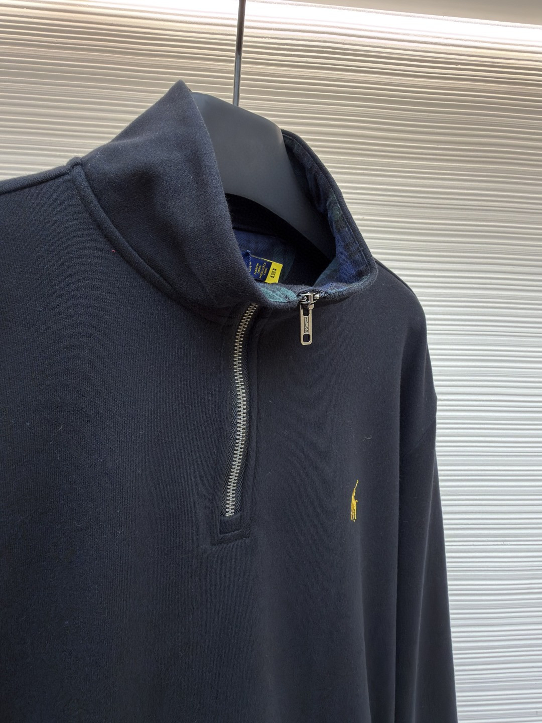 Ralph Lauren 拉夫劳伦 金色刺绣半拉链高领卫衣 外套 长袖 黑色 酒红色 B0 710981468-001