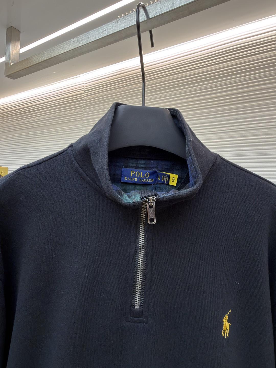 Ralph Lauren 拉夫劳伦 金色刺绣半拉链高领卫衣 外套 长袖 黑色 酒红色 B0 710981468-001