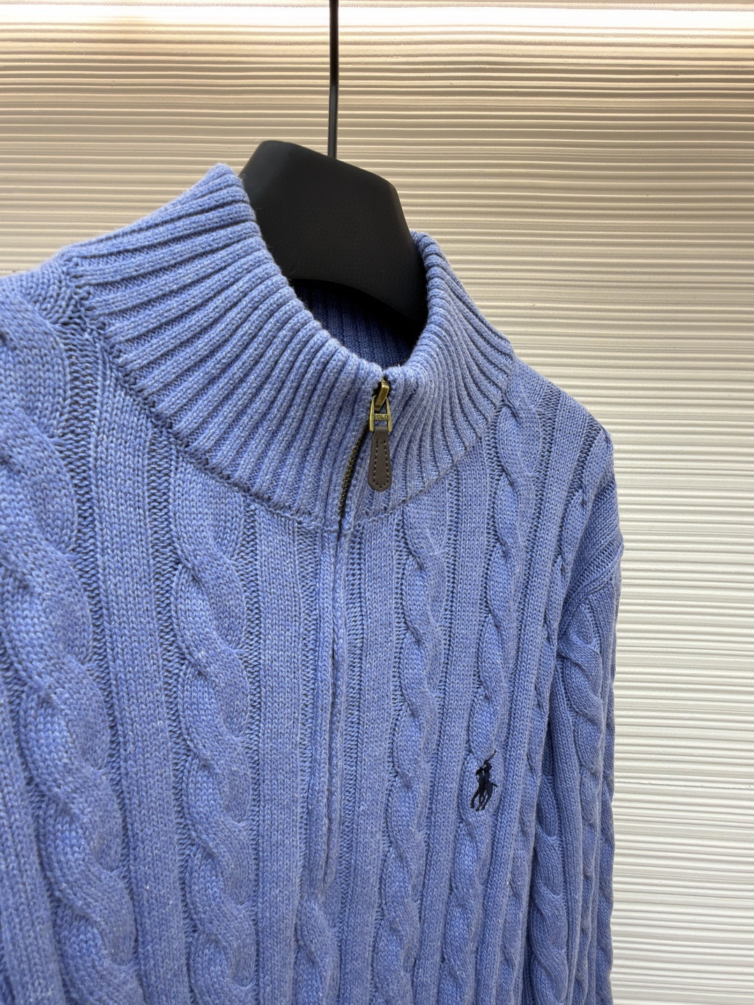 Ralph Lauren 拉夫劳伦 绞花编结拉链针织衫 毛衣 外套 长袖 灰色 藏蓝色 米白色 蓝色 B0 MNPOSWE16820447-020
