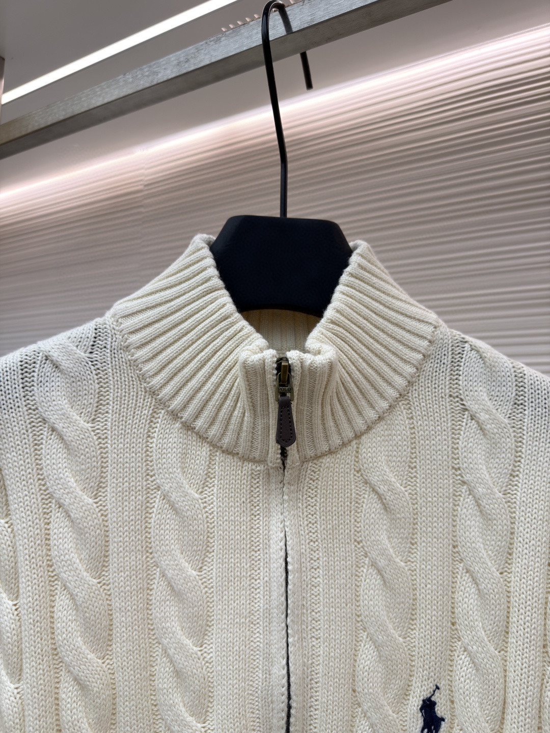 Ralph Lauren 拉夫劳伦 绞花编结拉链针织衫 毛衣 外套 长袖 灰色 藏蓝色 米白色 蓝色 B0 MNPOSWE16820447-020