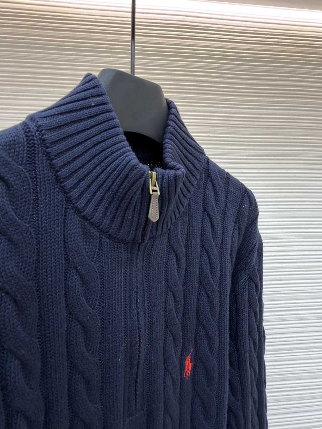 Ralph Lauren 拉夫劳伦 绞花编结拉链针织衫 毛衣 外套 长袖 灰色 藏蓝色 米白色 蓝色 B0 MNPOSWE16820447-020