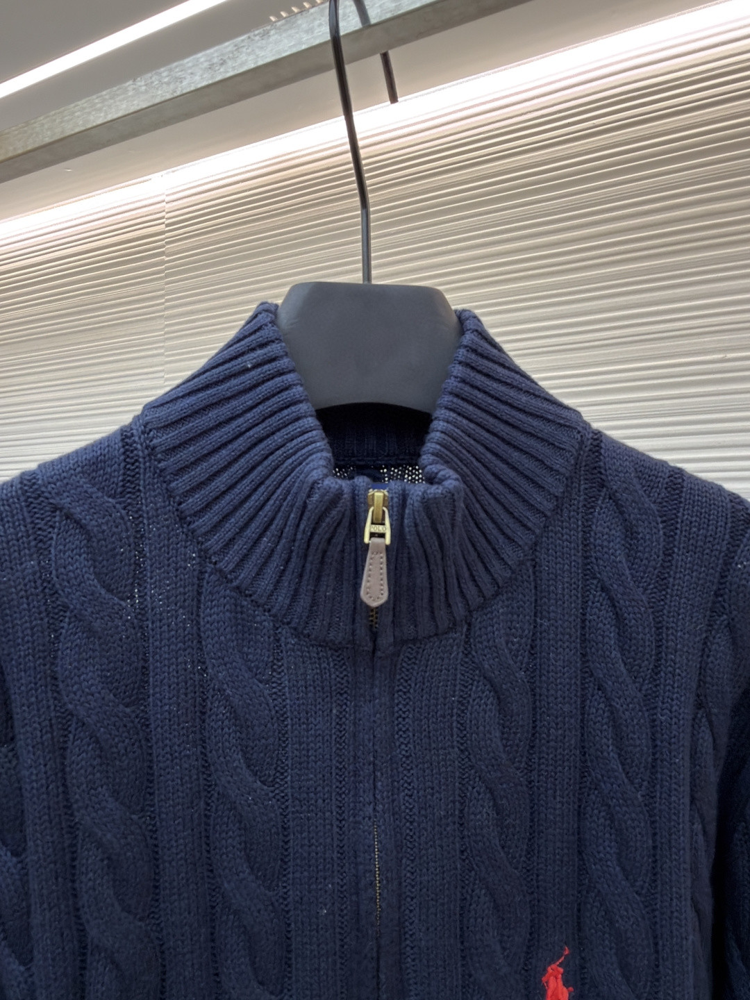 Ralph Lauren 拉夫劳伦 绞花编结拉链针织衫 毛衣 外套 长袖 灰色 藏蓝色 米白色 蓝色 B0 MNPOSWE16820447-020