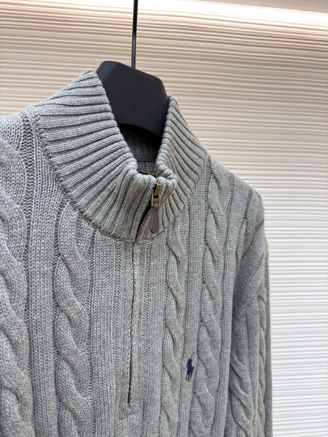 Ralph Lauren 拉夫劳伦 绞花编结拉链针织衫 毛衣 外套 长袖 灰色 藏蓝色 米白色 蓝色 B0 MNPOSWE16820447-020