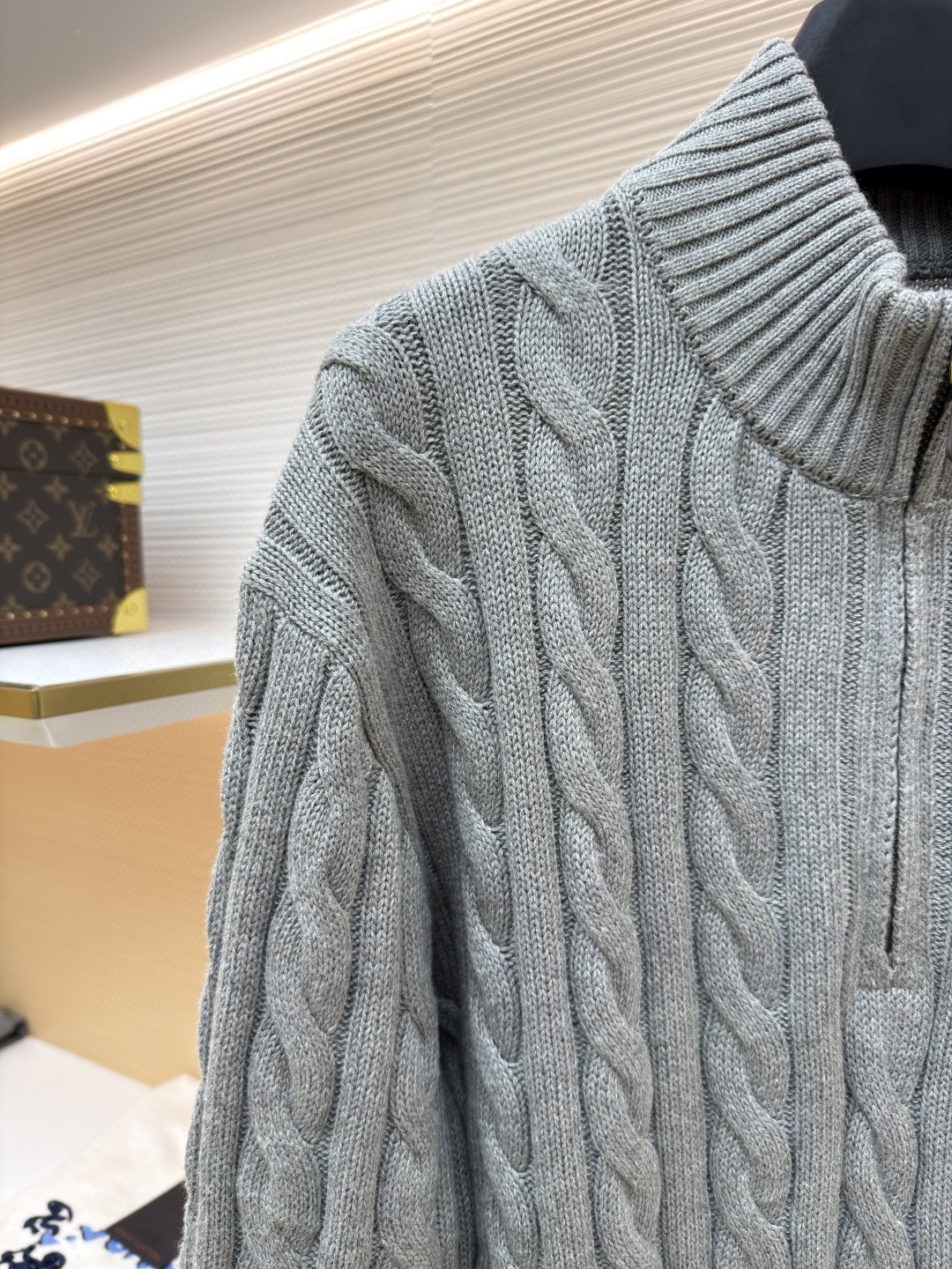 Ralph Lauren 拉夫劳伦 绞花编结拉链针织衫 毛衣 外套 长袖 灰色 藏蓝色 米白色 蓝色 B0 MNPOSWE16820447-020