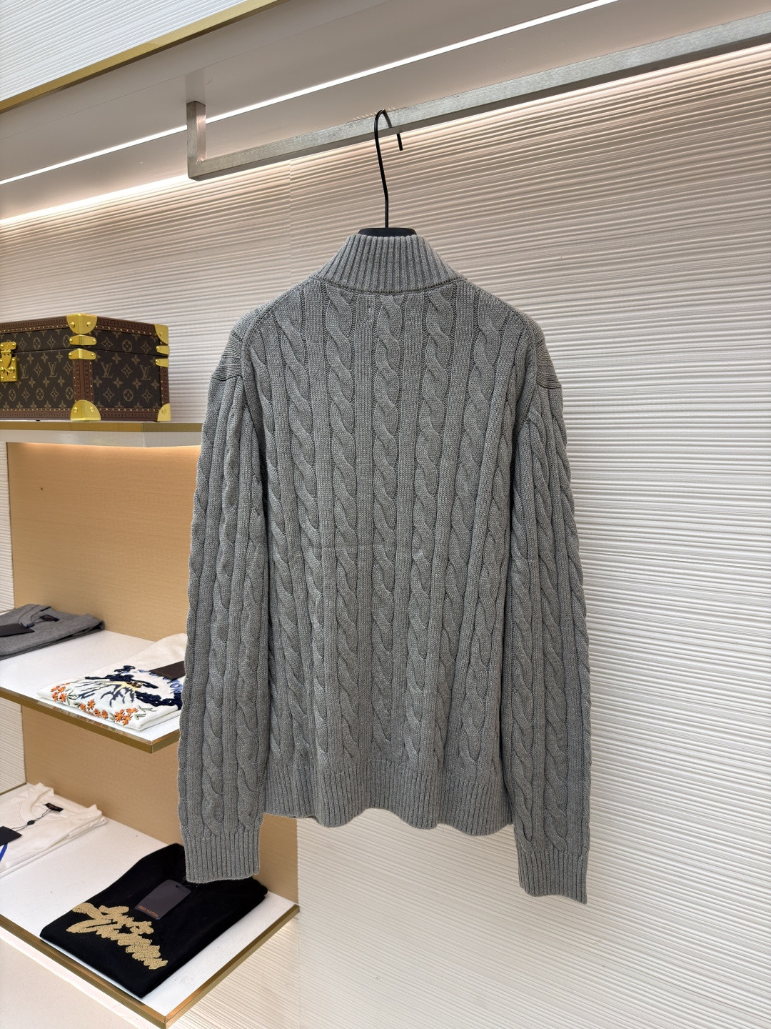 Ralph Lauren 拉夫劳伦 绞花编结拉链针织衫 毛衣 外套 长袖 灰色 藏蓝色 米白色 蓝色 B0 MNPOSWE16820447-020