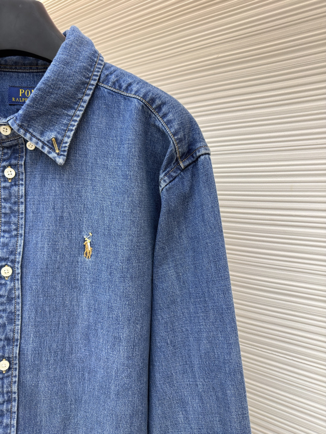 Ralph Lauren 拉夫劳伦 彩色刺绣牛仔衬衫 牛仔衣 外套 长袖 蓝色 B0 710548537-001