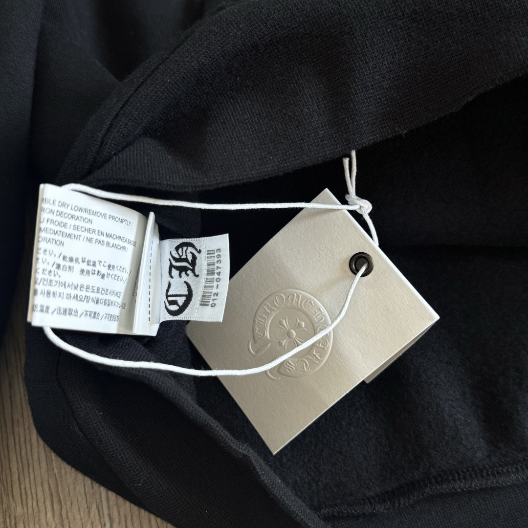 Chrome Hearts 克罗心 花臂后背马蹄内里抓绒连帽卫衣 套头 外套 黑色 A5 