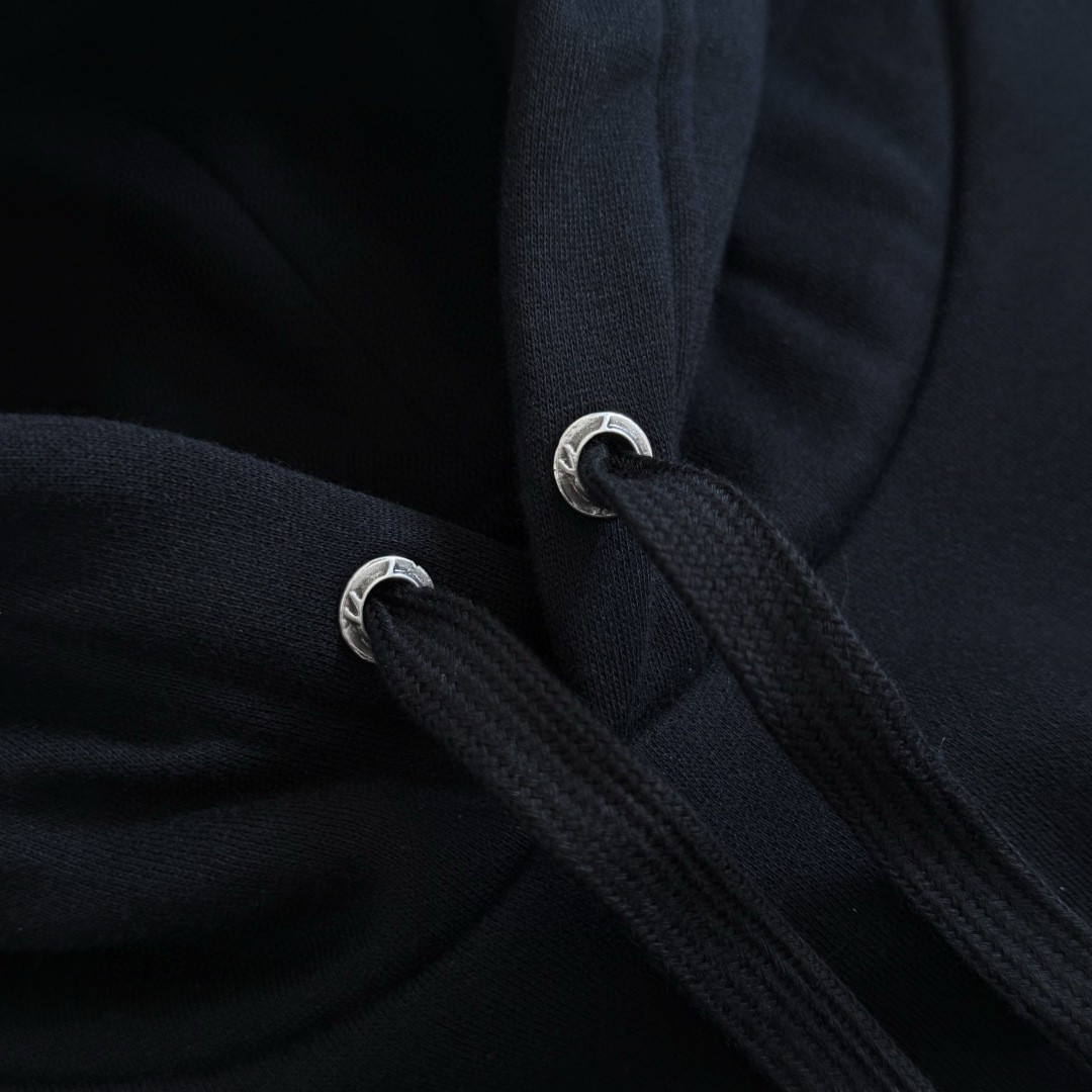 Chrome Hearts 克罗心 花臂后背马蹄内里抓绒连帽卫衣 套头 外套 黑色 A5 