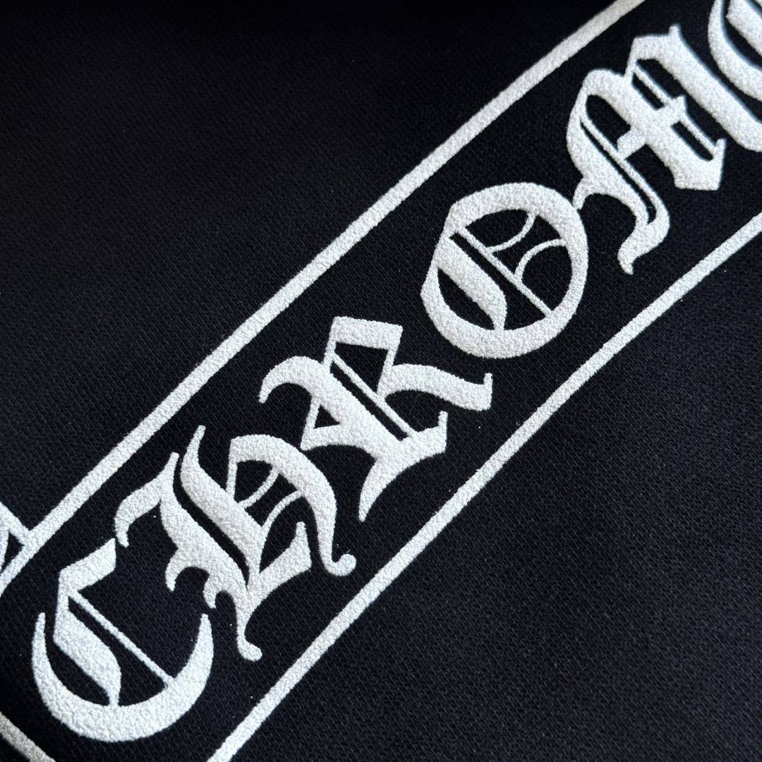 Chrome Hearts 克罗心 花臂后背马蹄内里抓绒连帽卫衣 套头 外套 黑色 A5 