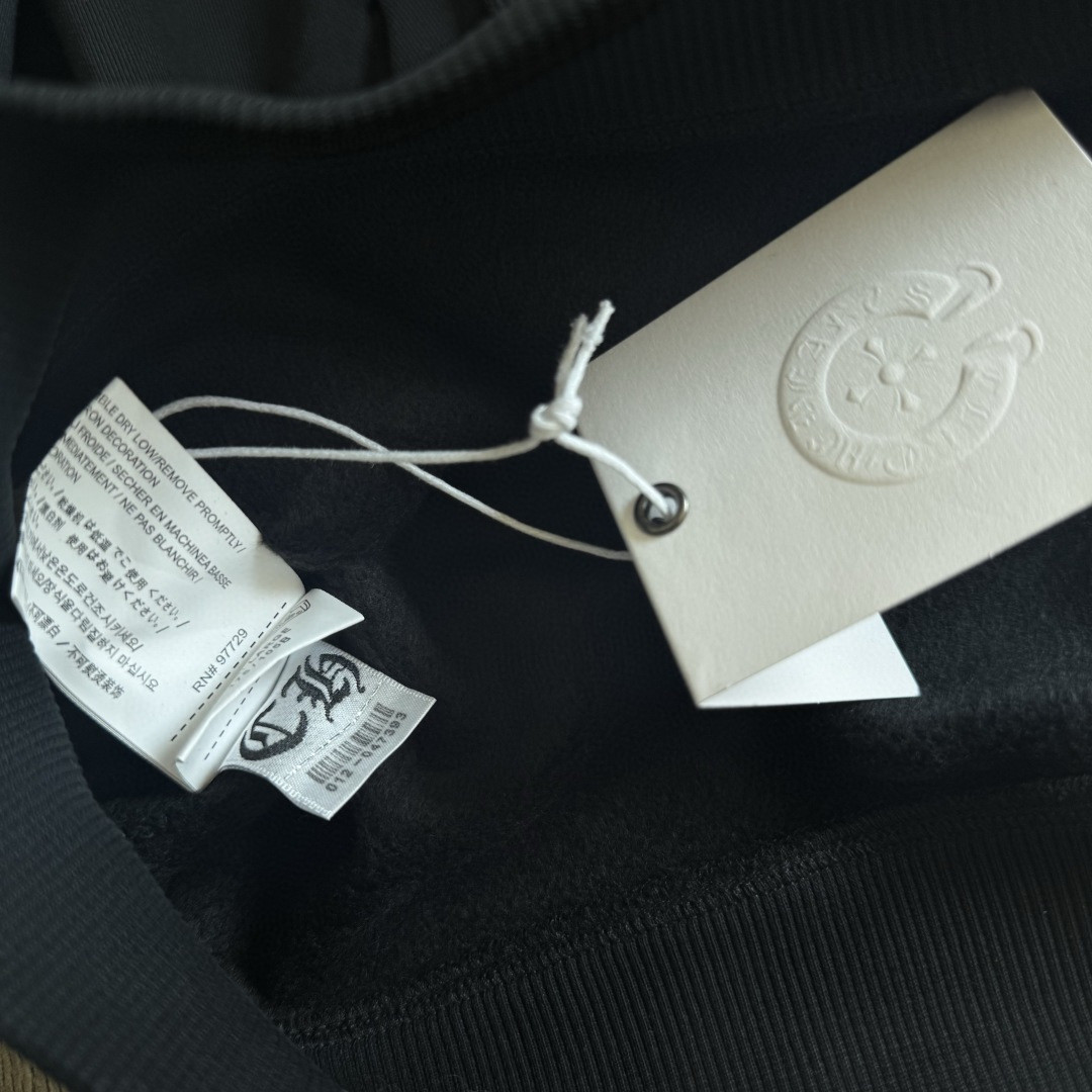 925纯银 Chrome Hearts 克罗心 梵文字母logo内里薄绒拉链卫衣 外套 长袖 黑色 A5