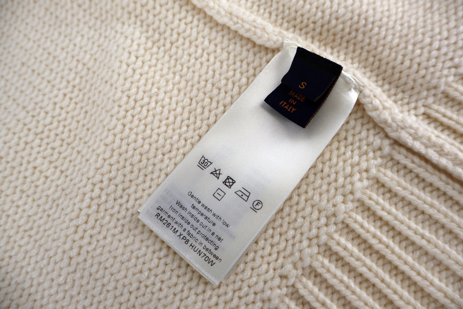 LOUIS VUITTON 路易威登 格纹领拉链针织衫 毛衣 夹克 外套 长袖 米色 B5 1AJUVP