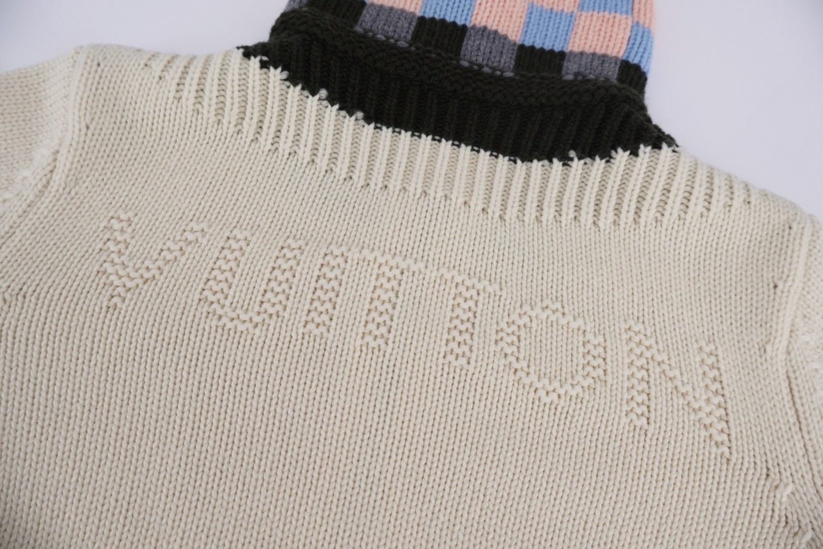 LOUIS VUITTON 路易威登 格纹领拉链针织衫 毛衣 夹克 外套 长袖 米色 B5 1AJUVP