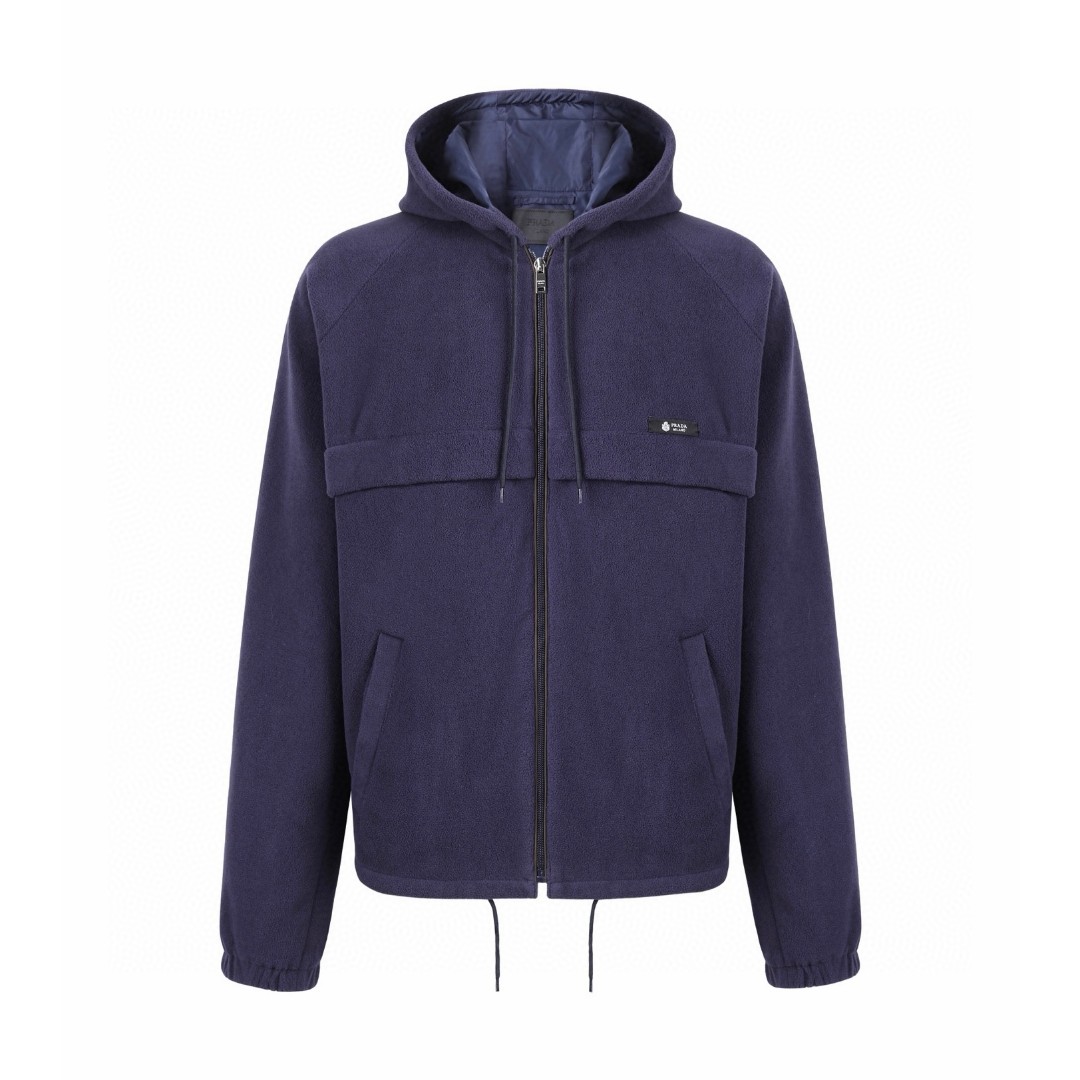 PRADA 普拉达 摇粒绒抽绳连帽外套 夹克 长袖 B0 