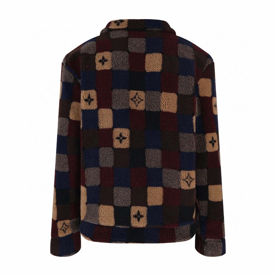LOUIS VUITTON 路易威登 拼色棋盘格羊羔毛 夹克 外套 长袖 B5 1AJCAT