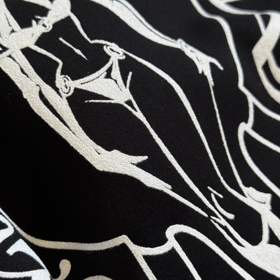 Chrome Hearts 克罗心 Deadly Doll 联名款 马蹄 美少女内里抓绒连帽卫衣 套头 外套 黑色 A5 CH-4355173