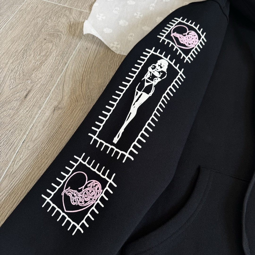 Chrome Hearts 克罗心 Deadly Doll 联名款 马蹄 美少女内里抓绒连帽卫衣 套头 外套 黑色 A5 CH-4355173