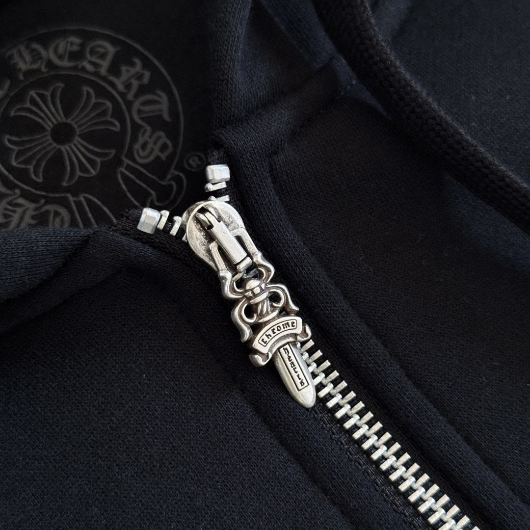 Chrome Hearts 克罗心 Deadly Doll 联名款 马蹄 美少女内里抓绒连帽卫衣 套头 外套 黑色 A5 CH-4355173