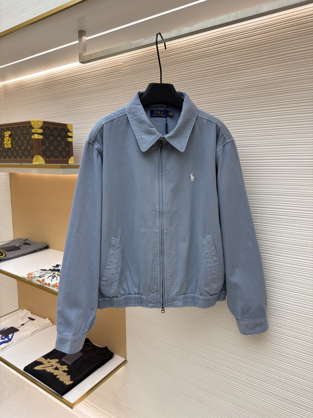 Ralph Lauren 拉夫劳伦 刺绣拉链牛仔夹克 外套 长袖 蓝色 B5 WMPOOTWN5A20092-400