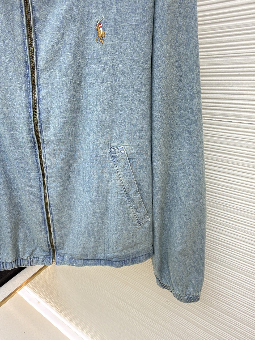 Ralph Lauren 拉夫劳伦 彩色刺绣拉链牛仔夹克 外套 长袖 蓝色 B5 MNPOOTW16021333-450