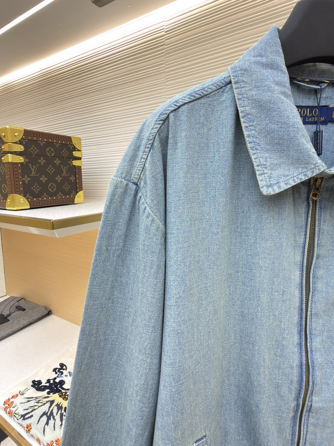 Ralph Lauren 拉夫劳伦 彩色刺绣拉链牛仔夹克 外套 长袖 蓝色 B5 MNPOOTW16021333-450