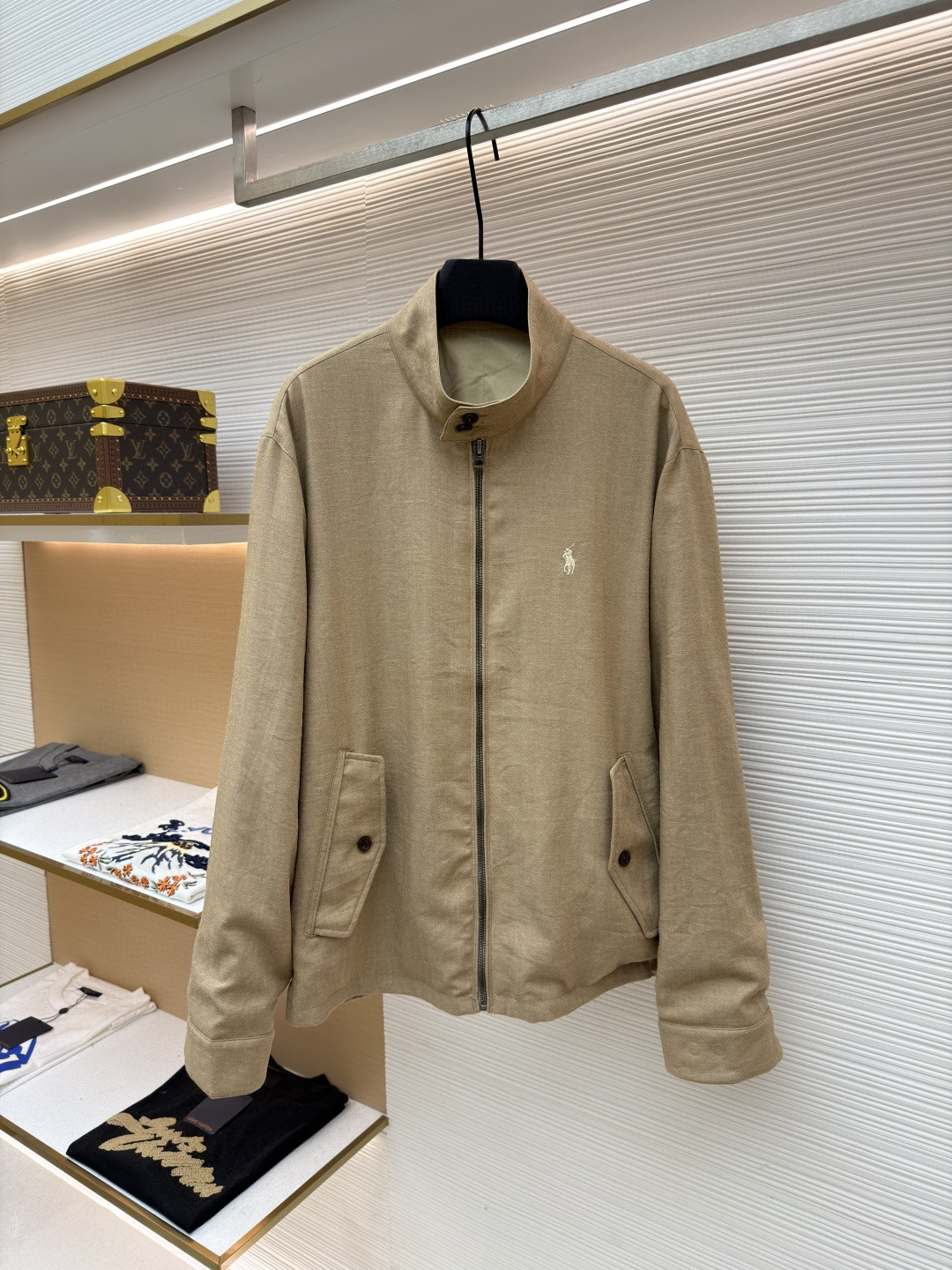 Ralph Lauren 拉夫劳伦标识刺绣双面穿拉链 夹克 外套 长袖 深蓝色 卡其色 B5 MNPOOTW15A20001410-410