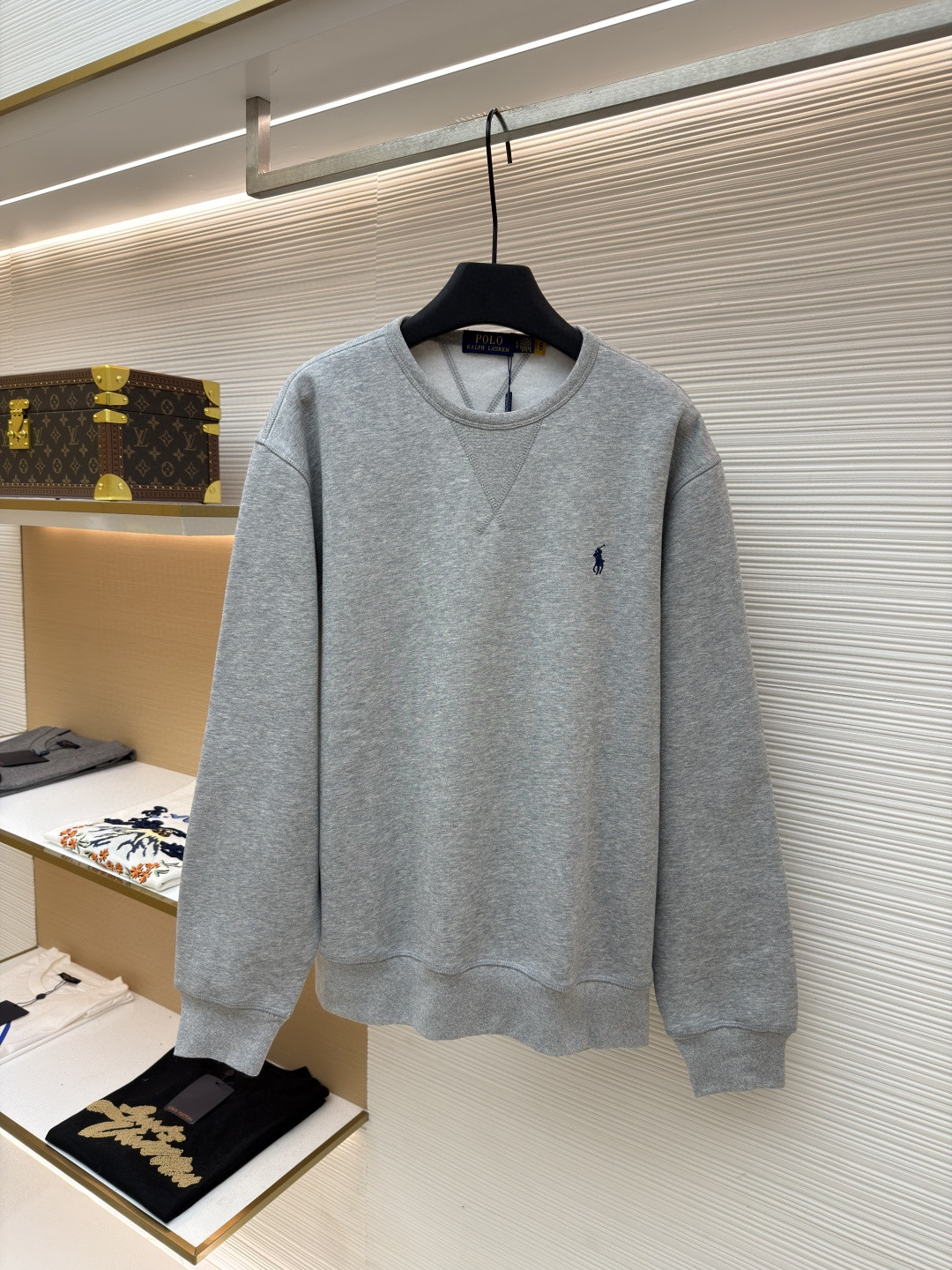 Ralph Lauren 拉夫劳伦 标识刺绣圆领卫衣 外套 长袖 黑色 灰色 藏蓝色 白色 A7 710790783-005