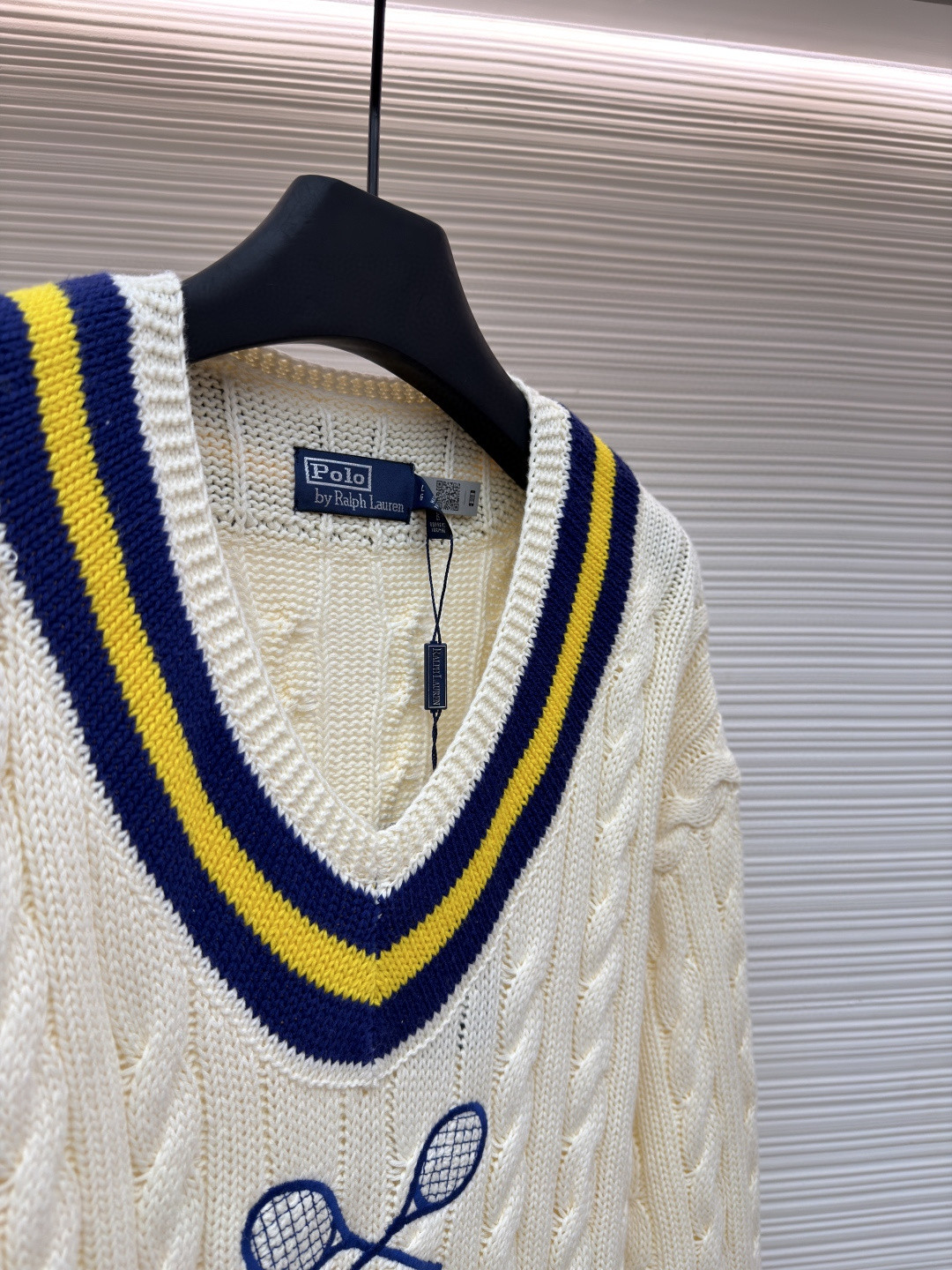 Ralph Lauren 拉夫劳伦 网球绞花编结毛衣 针织衫 长袖 米色 B0 100049775