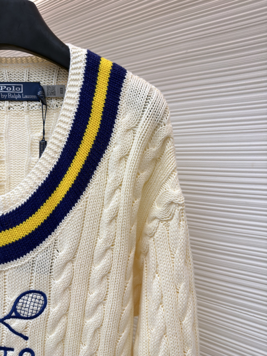 Ralph Lauren 拉夫劳伦 网球绞花编结毛衣 针织衫 长袖 米色 B0 100049775