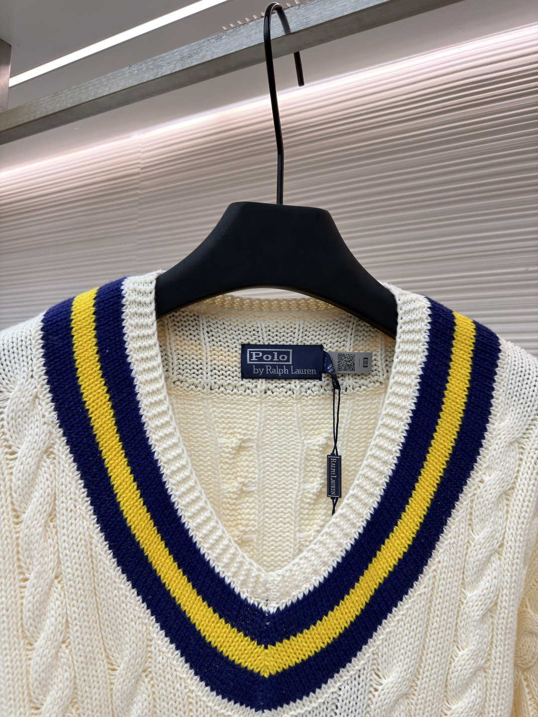 Ralph Lauren 拉夫劳伦 网球绞花编结毛衣 针织衫 长袖 米色 B0 100049775