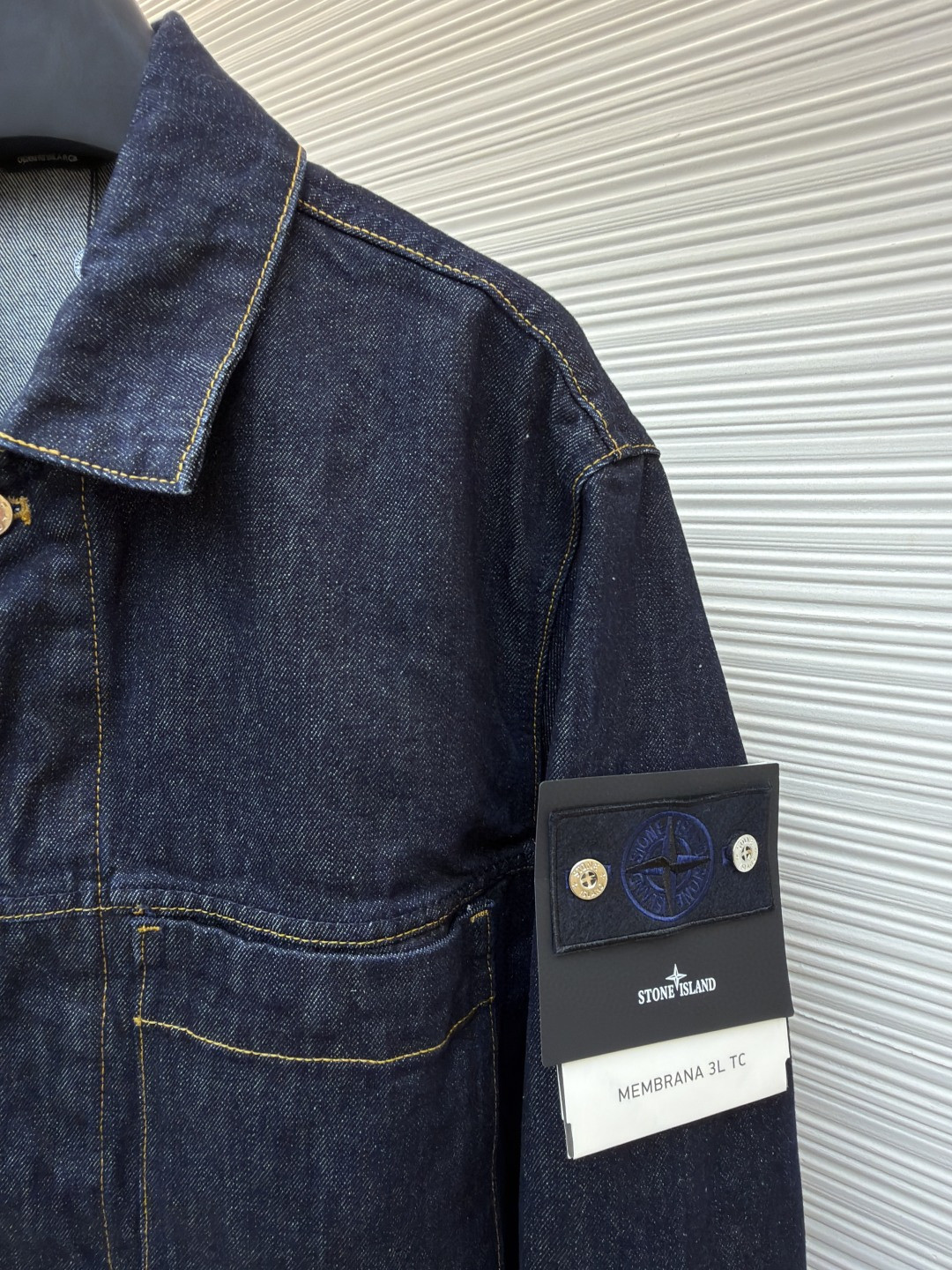 STONE ISLAND 石头岛 明线徽章牛仔外套 夹克 牛仔衣 长袖 蓝色 B5 K2S15Q100027S00J7-VJ201