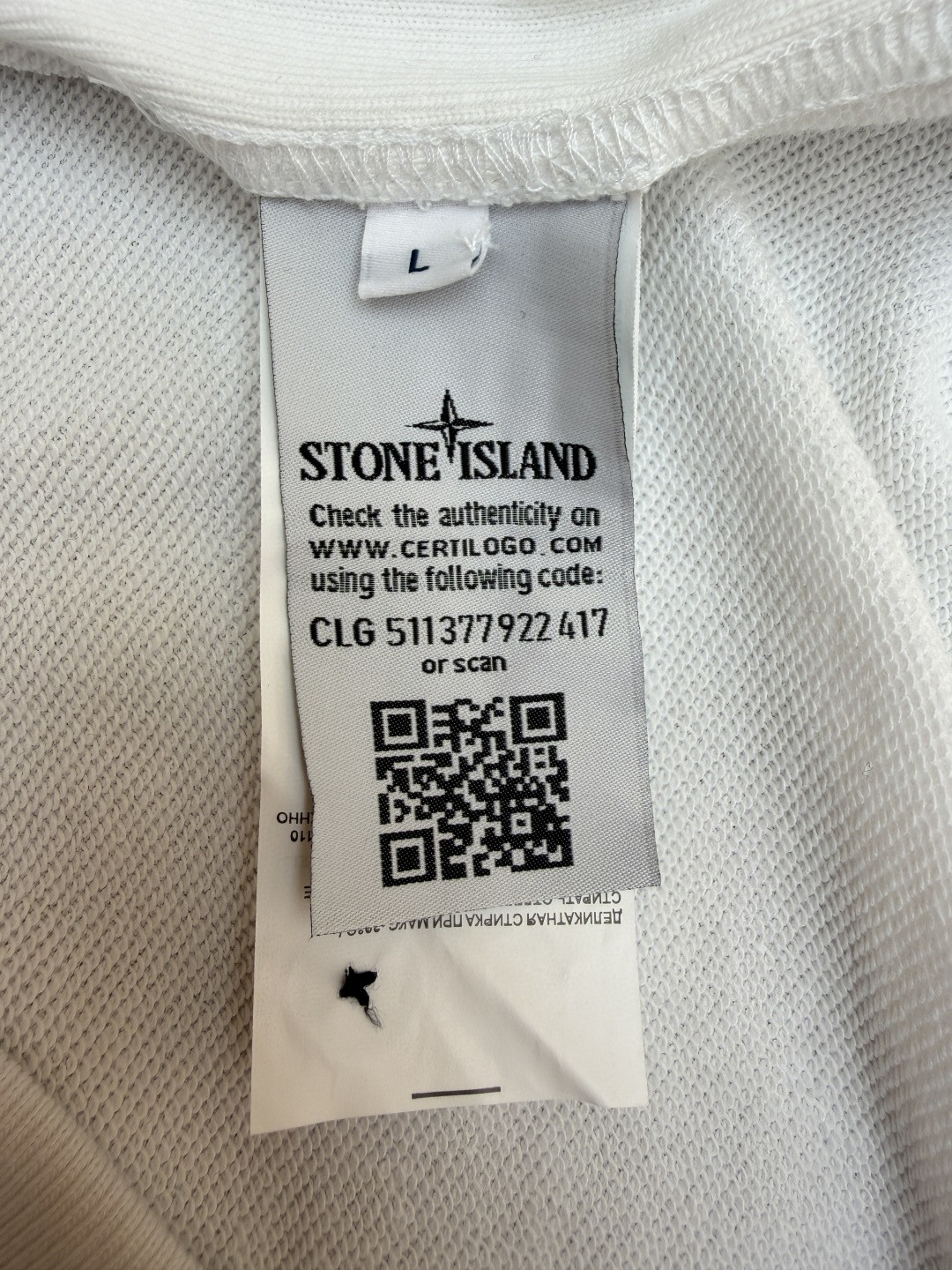 STONE ISLAND 石头岛 袖口徽标圆领卫衣 长袖 白色 A7 811562420-V0001