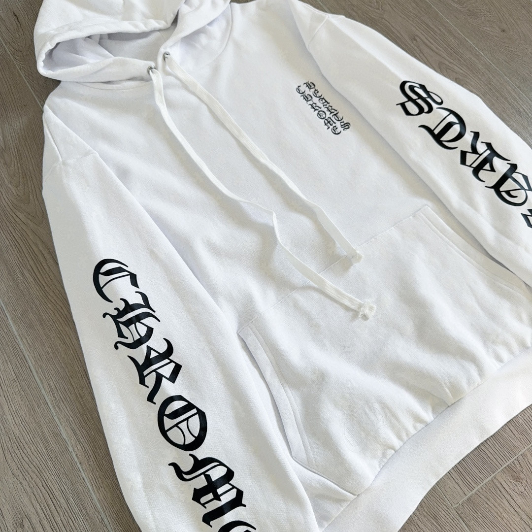Chrome Hearts 克罗心 马蹄花臂暗纹满印连帽卫衣 套头 外套 白色 A5 