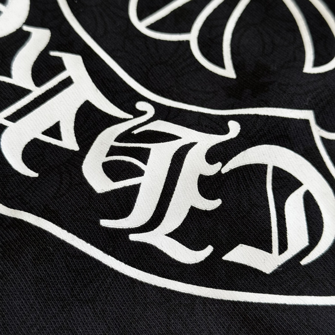 Chrome Hearts 克罗心 马蹄花臂暗纹满印连帽卫衣 套头 外套 黑色 A5 