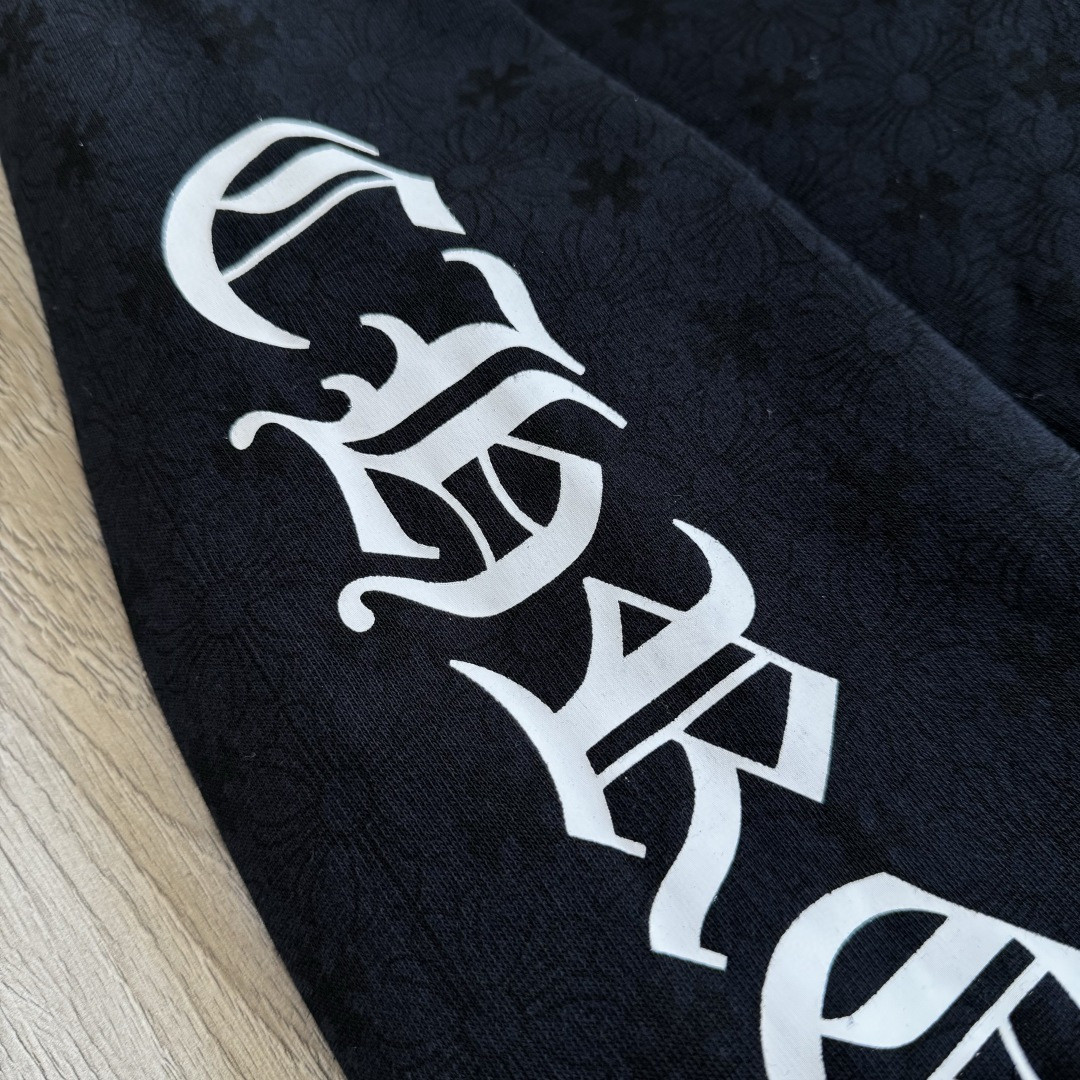 Chrome Hearts 克罗心 马蹄花臂暗纹满印连帽卫衣 套头 外套 黑色 A5 