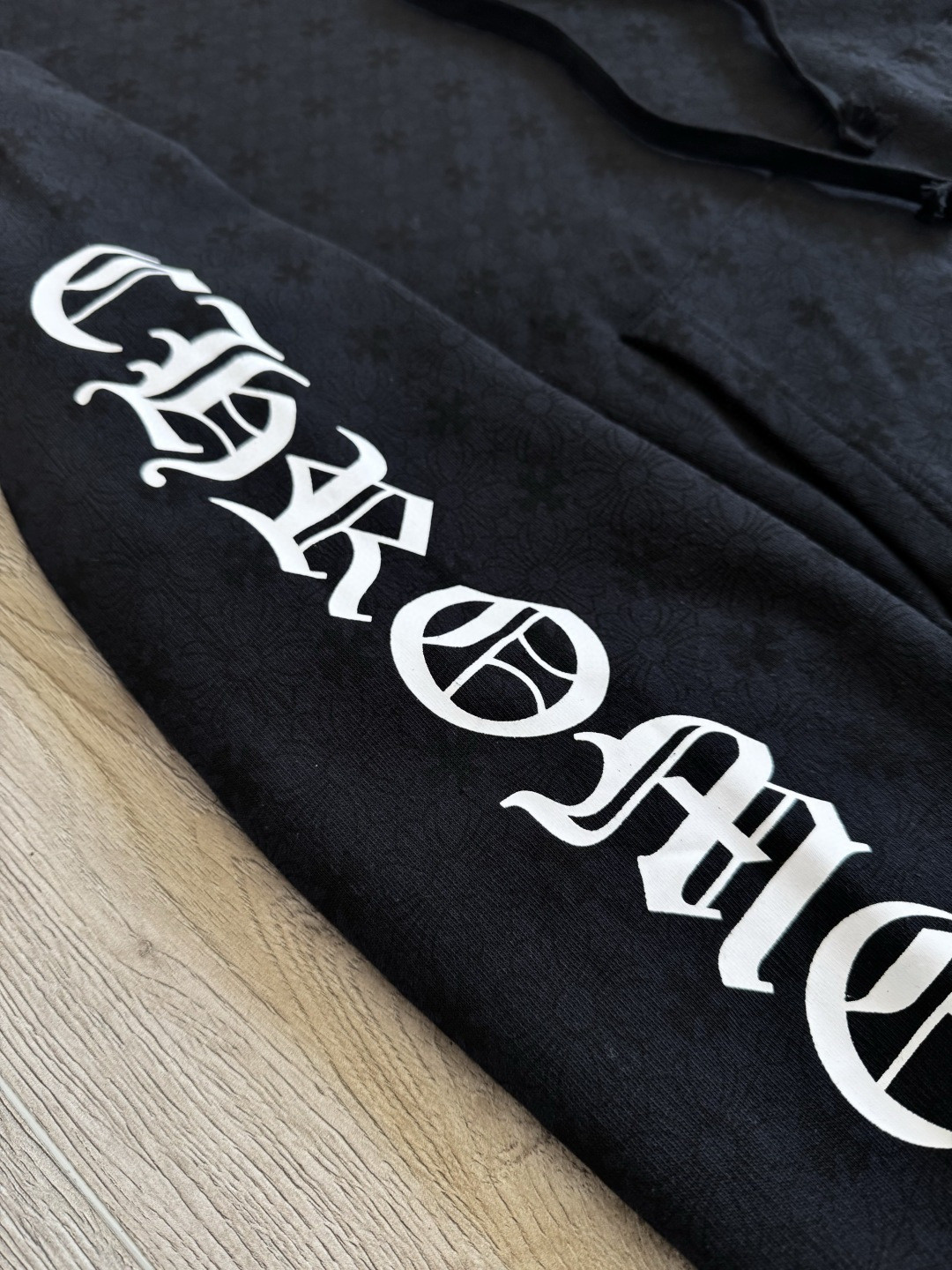 Chrome Hearts 克罗心 马蹄花臂暗纹满印连帽卫衣 套头 外套 黑色 A5 