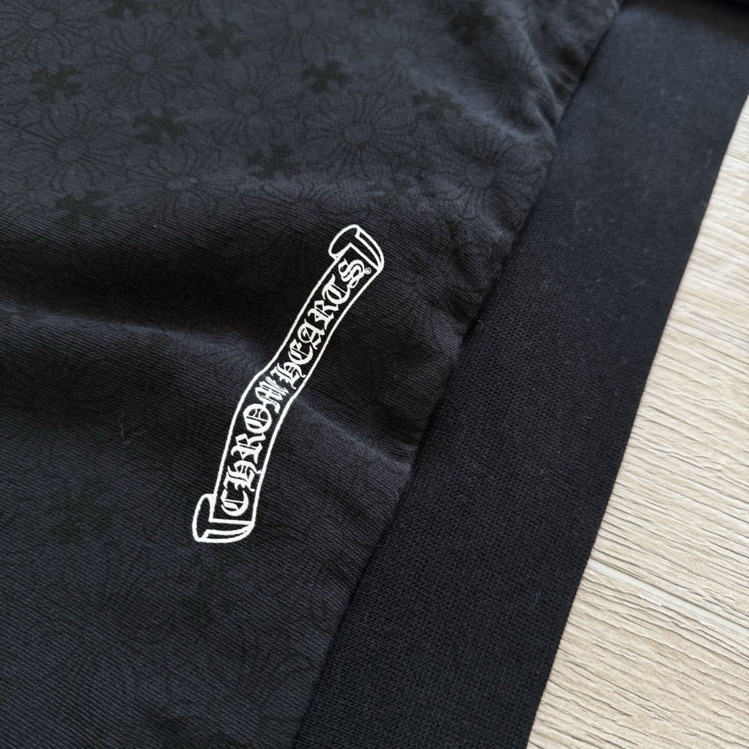 Chrome Hearts 克罗心 马蹄花臂暗纹满印连帽卫衣 套头 外套 黑色 A5 