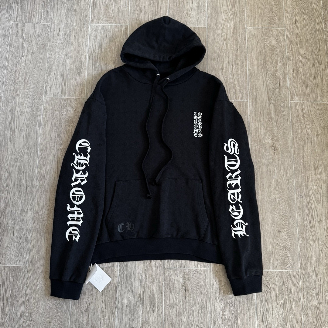 Chrome Hearts 克罗心 马蹄花臂暗纹满印连帽卫衣 套头 外套 黑色 A5 