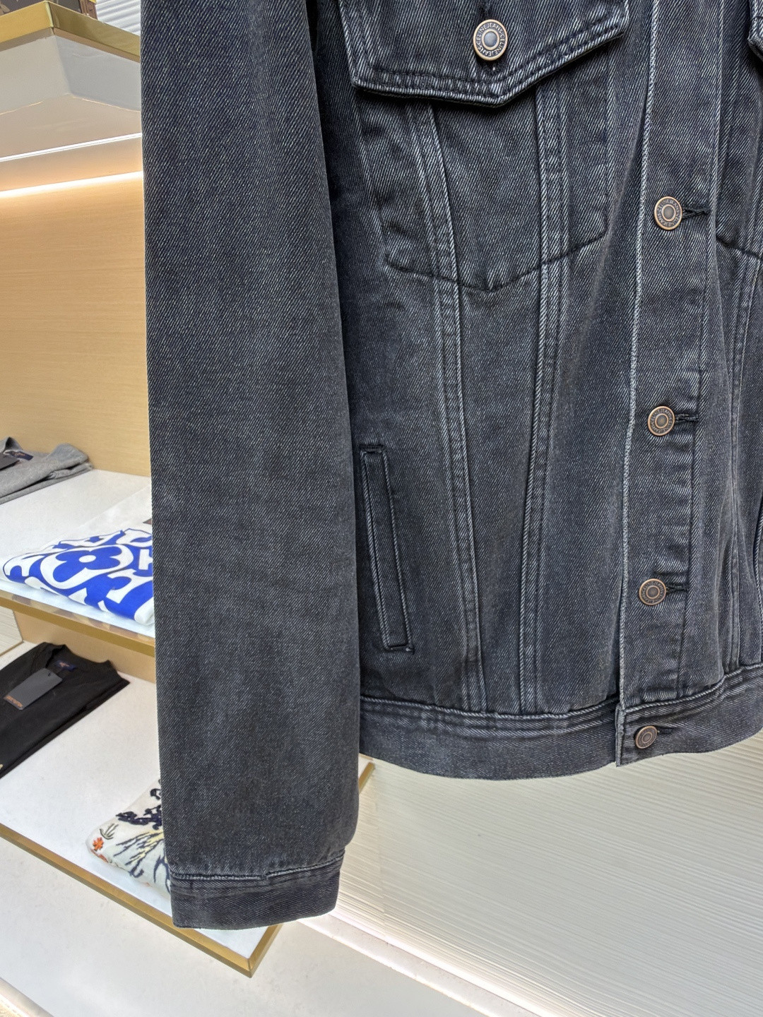 CELINE 赛琳 连帽牛仔外套 牛仔衣 夹克 长袖 黑灰色 黑色 蓝色 B5 2Q472947F-38CH