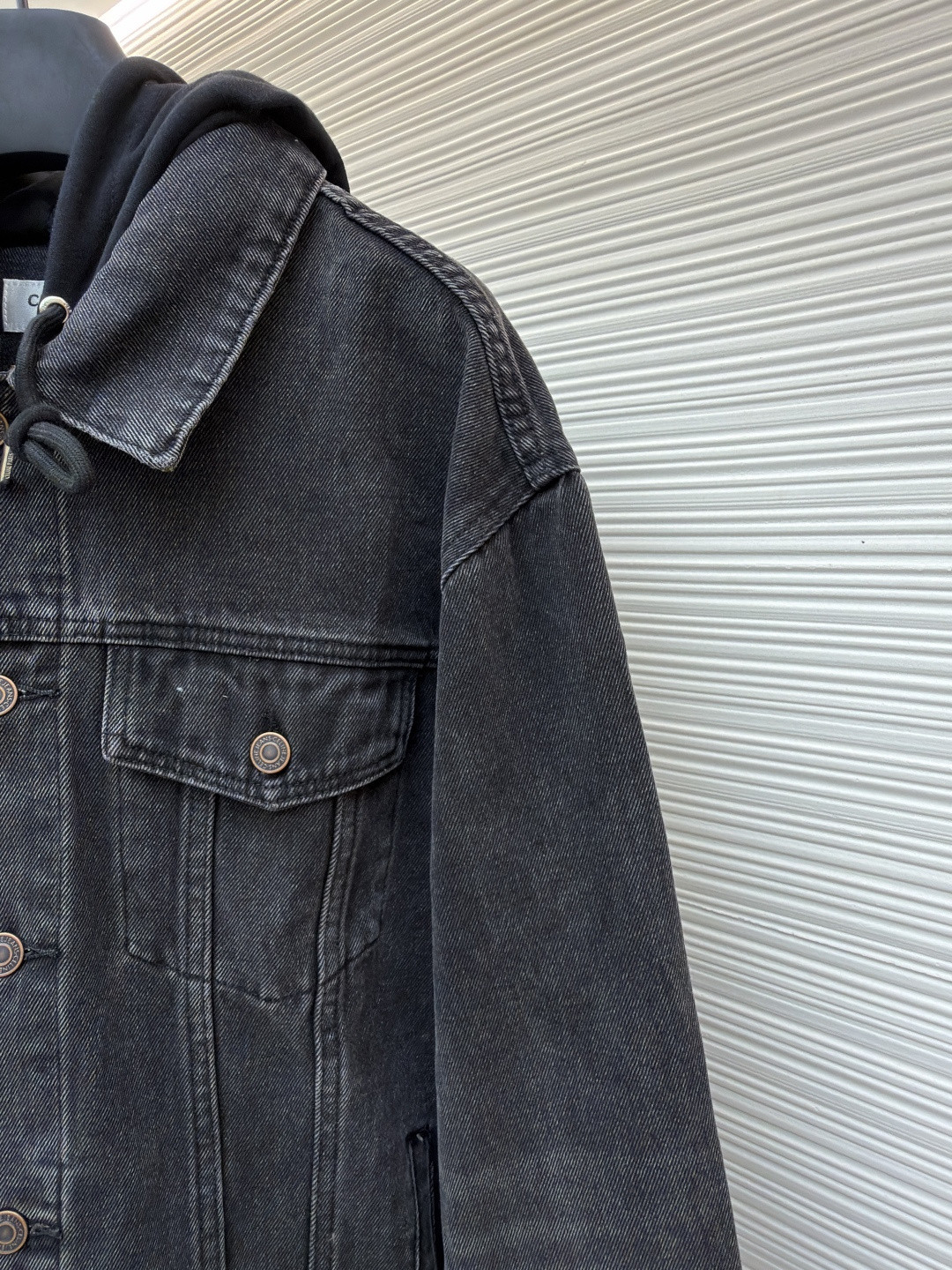 CELINE 赛琳 连帽牛仔外套 牛仔衣 夹克 长袖 黑灰色 黑色 蓝色 B5 2Q472947F-38CH