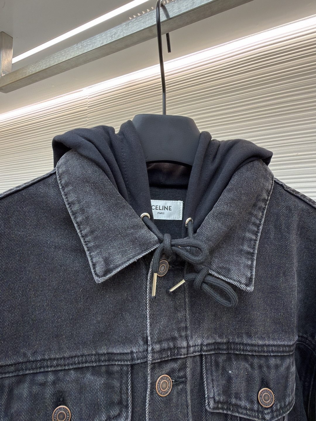 CELINE 赛琳 连帽牛仔外套 牛仔衣 夹克 长袖 黑灰色 黑色 蓝色 B5 2Q472947F-38CH